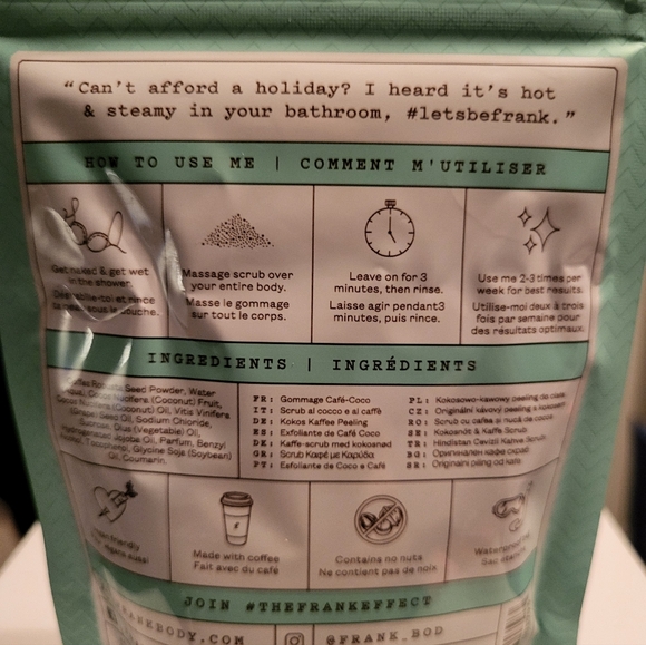 Frank Body Coconut Coffee Scrub, 3.53oz, New in Bag - Picture 3 of 3